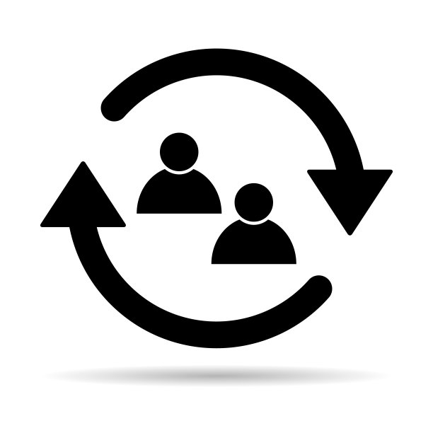 员工敬业度阴影矢量图标，人平面网页符号设计矢量插图图片下载