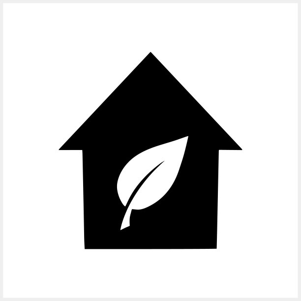 生态住宅图标。有叶子的房子。房地产。模板矢量股票插图EPS 10图片下载