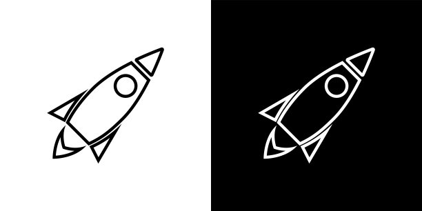 火箭线艺术插图。太空船发射矢量图标。孤立矢量符号。图片下载