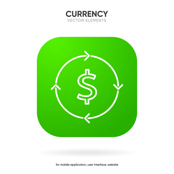 直线扁平美元图标符号矢量隔离在白色背景上。美元符号。钱图标。货币单位。图片下载