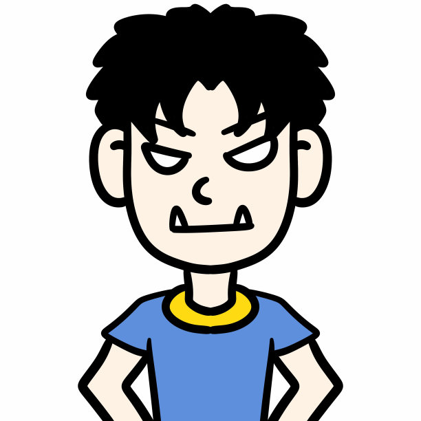 可爱的男人卡通在白色的背景图片下载