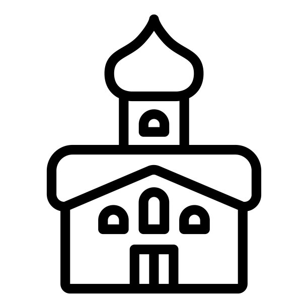 东正教教堂线图标，复活节快乐的概念，大教堂标志在白色背景，建筑教堂图标在轮廓风格移动概念网页设计。矢量图形。图片下载