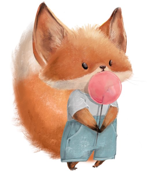 可爱的小狐狸带着粉红色的糖果图片下载