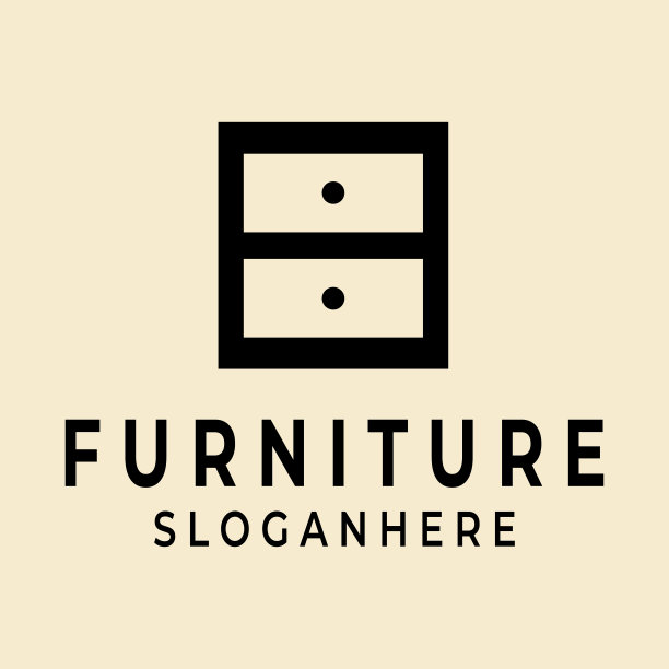 极简主义抽屉家具内部标志矢量插图设计图片下载