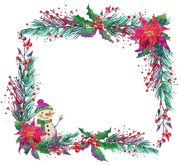 彩色圣诞方框图片下载