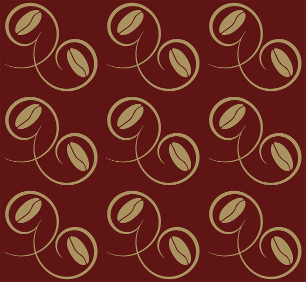 时尚，华丽的咖啡豆图案印刷和设计图片下载
