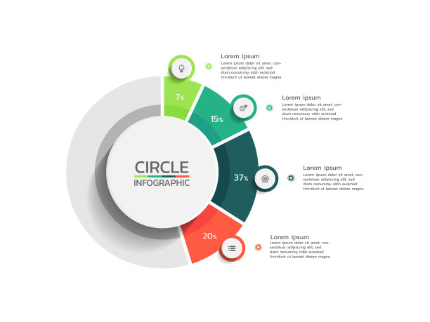 带有元素的圆形信息图业务模板图片下载