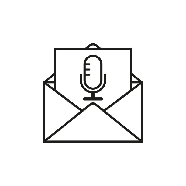 语音邮件、语音消息线性图标。矢量图，EPS 10图片下载