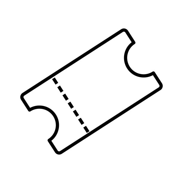 票轮廓风格矢量图标图片下载