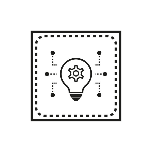 创新线图标。带有齿轮图标的灯泡。矢量插图。每股收益10。图片下载