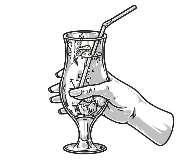 柠檬水在手单色标识图片下载