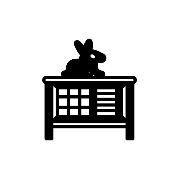 矢量兔子笼图标。标志图片下载