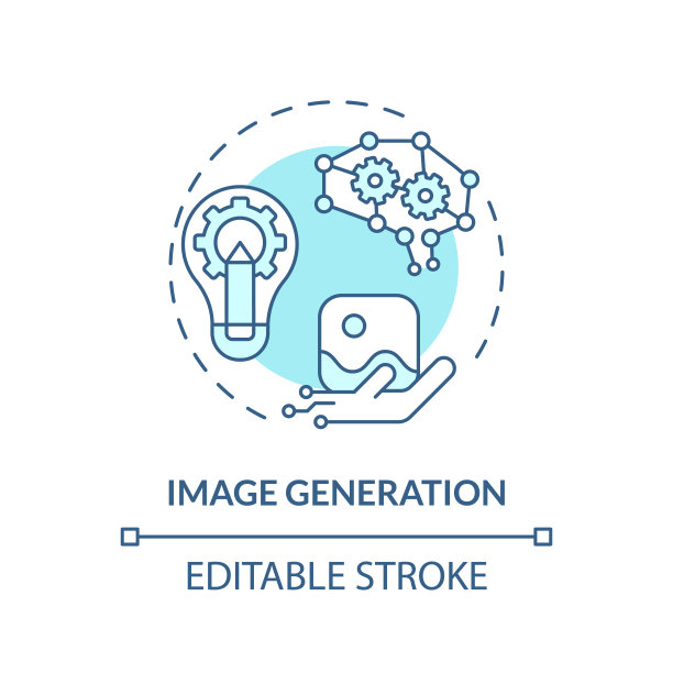 2D可定制的图像生成线图标概念图片下载