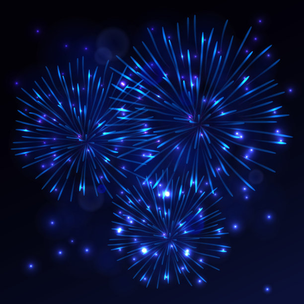 致敬，黑色背景的节日烟花。庆祝圣诞、新年、国定假日的理念。矢量插图。图片下载