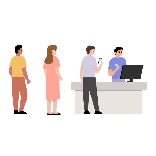 顾客排队。购买销售消费主义，排队在商店卡通平面矢量插图。图片下载