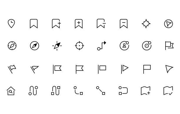 地图，位置和导航矢量插图图标集。图片下载