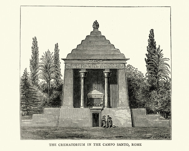 罗马圣坎波的火葬场，19世纪图片下载