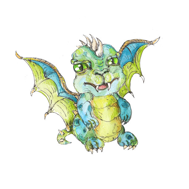 水彩中国生肖小动物复古风格的剪贴画图标孤立的白色图片下载