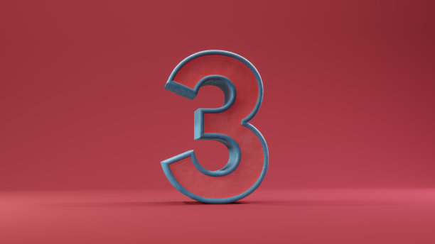 数字文字红在背景红3d插图渲染，倒计时文字数字文字红的颜色图片下载