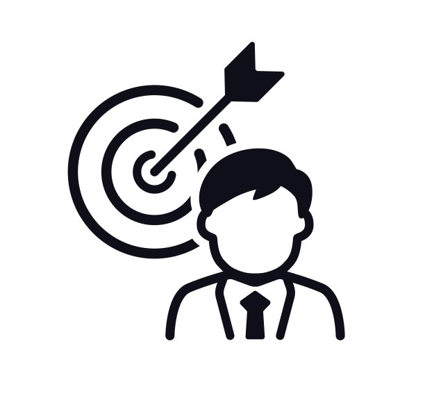 商人和目标靶心的箭头图标图片下载