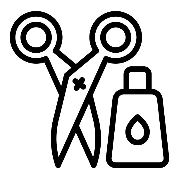 胶水和剪刀线图标，办公用品概念，办公用具，工具矢量标志白色背景，轮廓风格图标移动概念网页设计。矢量图形。图片下载