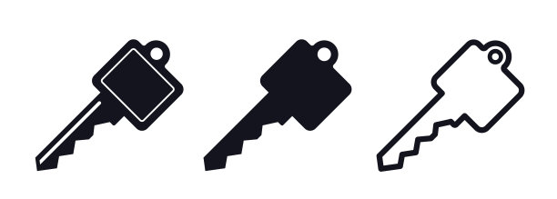 门的关键矢量图标集图片下载