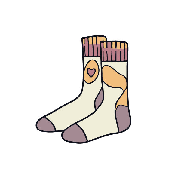 看看这对袜子情侣的迷人插图吧。舒适和温暖的完美搭配。拥抱在一起。图片下载
