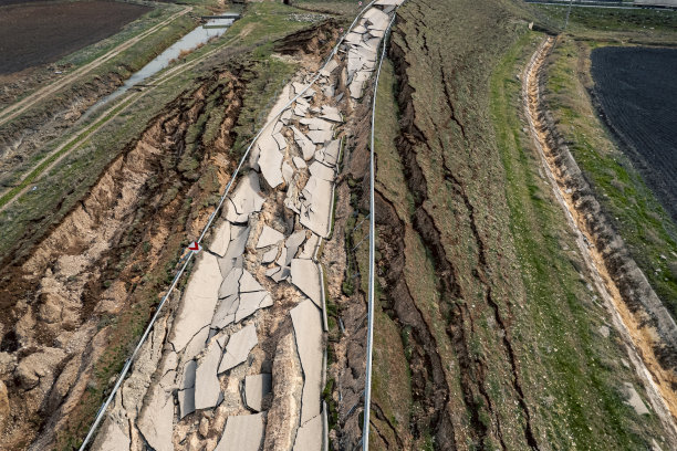 地震、自然灾害破坏的公路图片下载