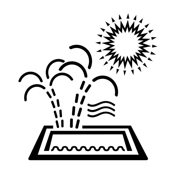 矢量插图，标志，图标为旅游和休闲。棕榈树，海滩，游泳池。孤立在白色背景上。图片下载