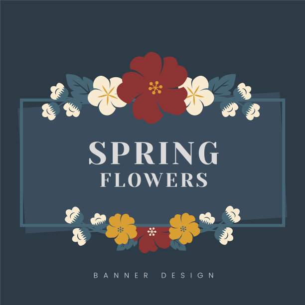 五彩缤纷的花朵边境图片下载