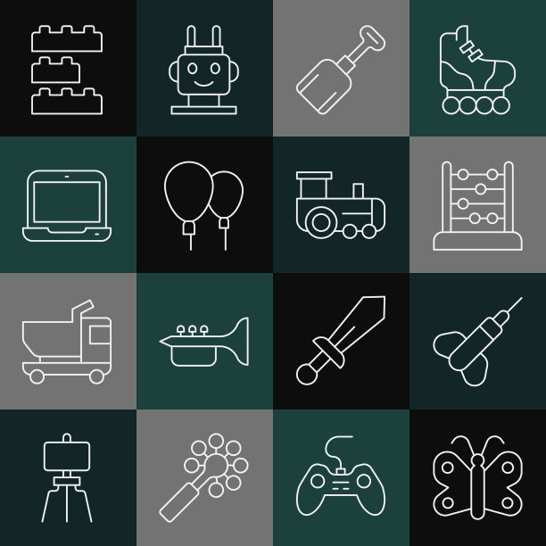 定线蝴蝶飞镖箭算盘铲玩具图片下载