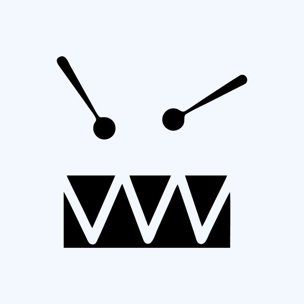 图标玩具鼓。适合儿童的标志。字形风格。简单的设计可编辑。设计模板向量。简单的说明图片下载