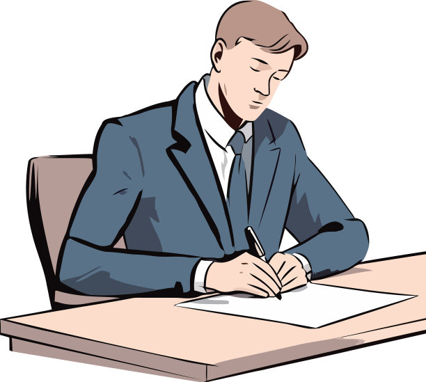 年轻的商人坐在书桌前看书图片下载