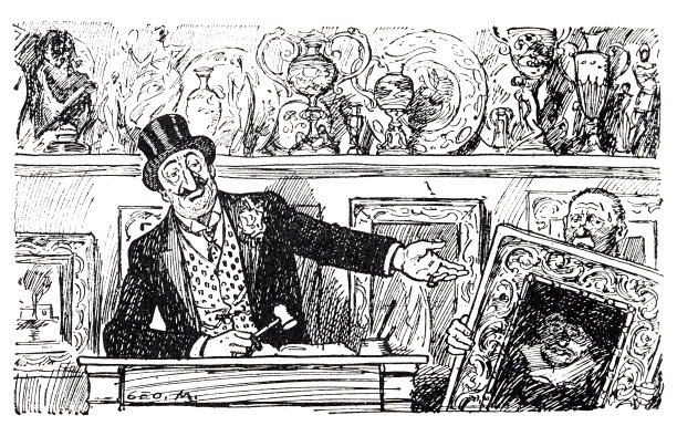 拍卖师站在他的作品前，指着一件东西图片下载