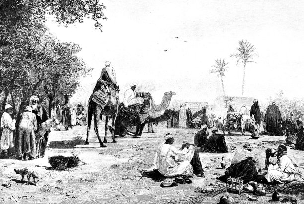 开罗附近的阿拉伯市场图片下载