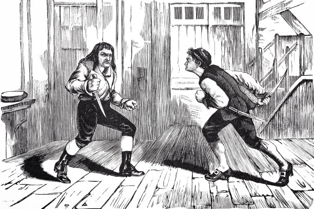 两个人拿着匕首互相攻击图片下载