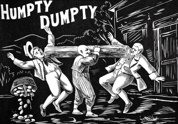 一个矮胖的人用肩上的箱子打了两个人图片下载