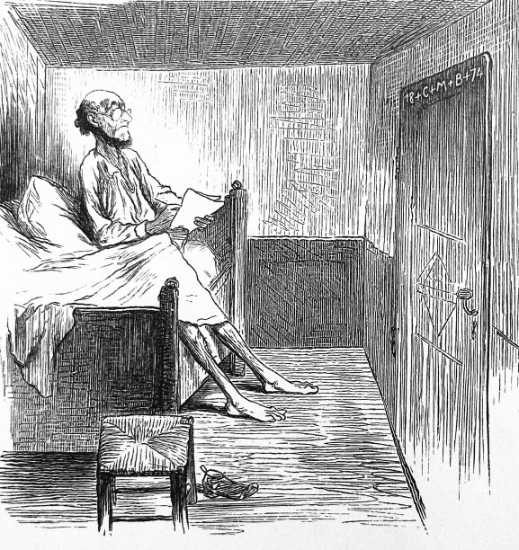 一个躺在床上的游客试图破译门上的数字图片下载