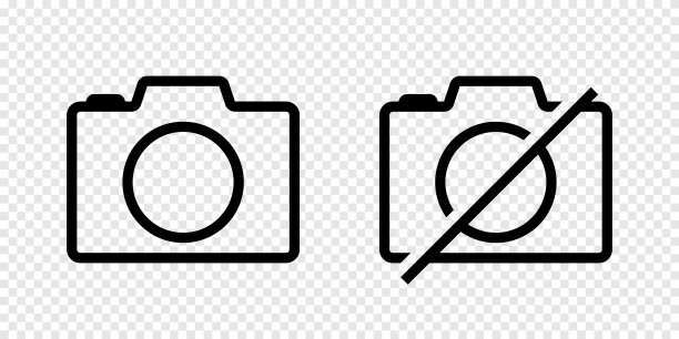 没有照片图标设置在透明背景图片下载