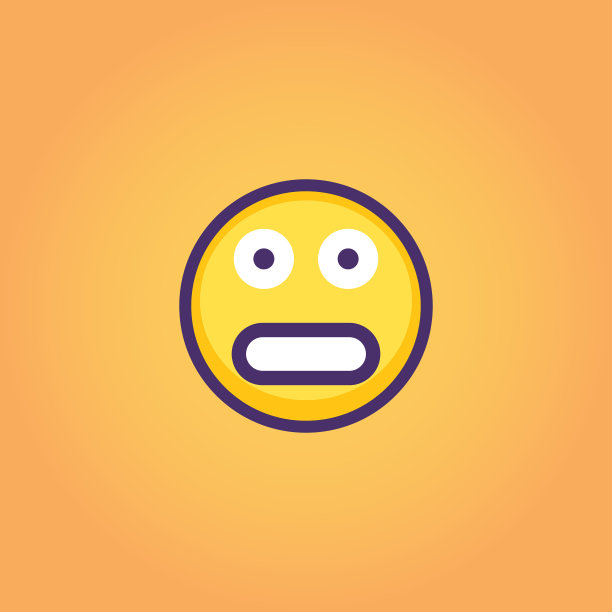 表情符号平面和线条艺术橙色背景图片下载