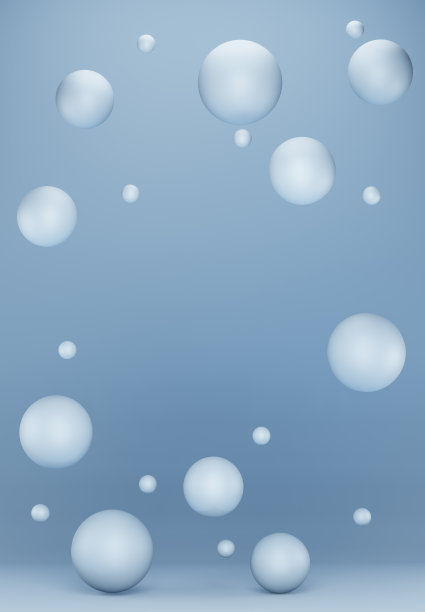 球体悬浮，单色淡蓝色图片下载