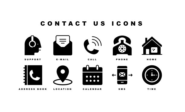 联系我们，短信，电话，电话，电子邮件图标图片下载