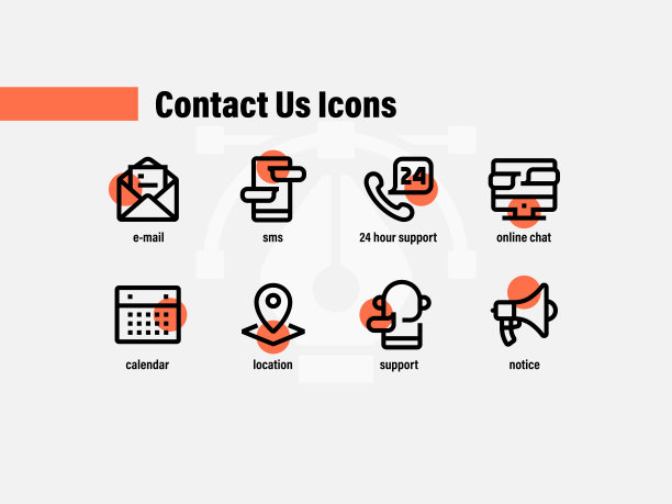 粗体线条和简单的联系我们图标图片下载