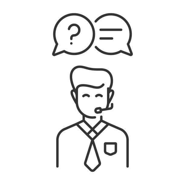 呼叫中心和客户支持线路图标。图片下载