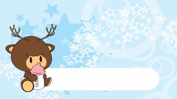 可爱的赤壁小鹿卡通背景图片下载