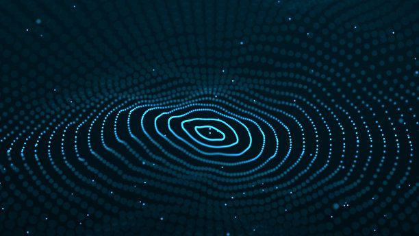 抽象的数字波。发光粒子的动态波。数据技术背景。3 d图片下载