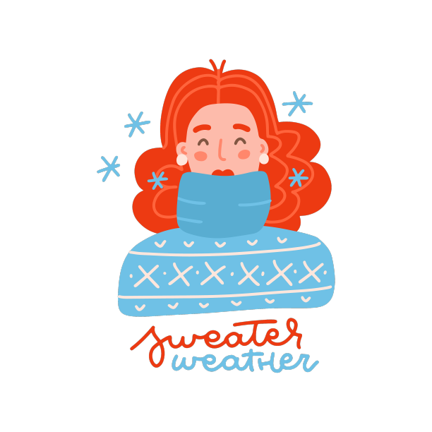 女孩穿着蓝色针织衫的肖像图片下载