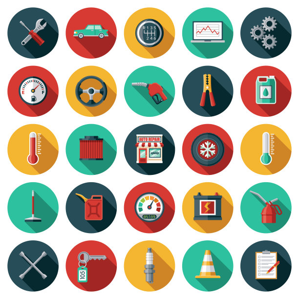 汽车修理店图标设置图片下载