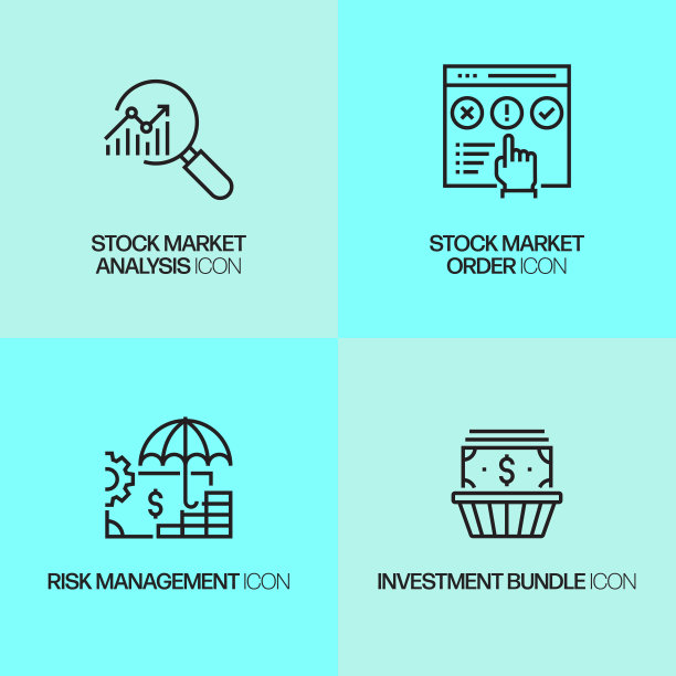 投资相关的现代矢量图标图片下载