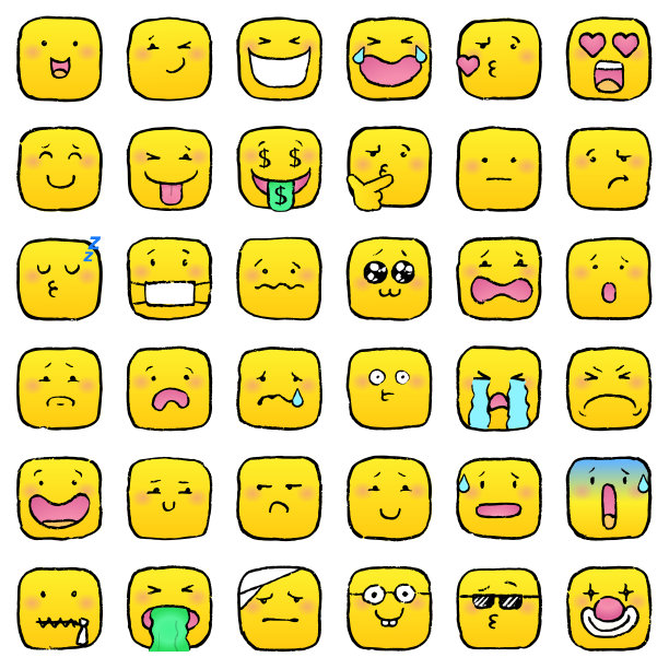 有趣的方形表情集1图片下载